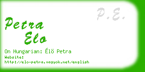 petra elo business card